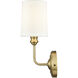 Leena Indoor Wall Sconce Wall Light in Vintage Brass